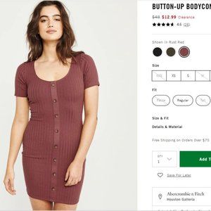Abercrombie & Fitch Button Up Bodycon Dress S